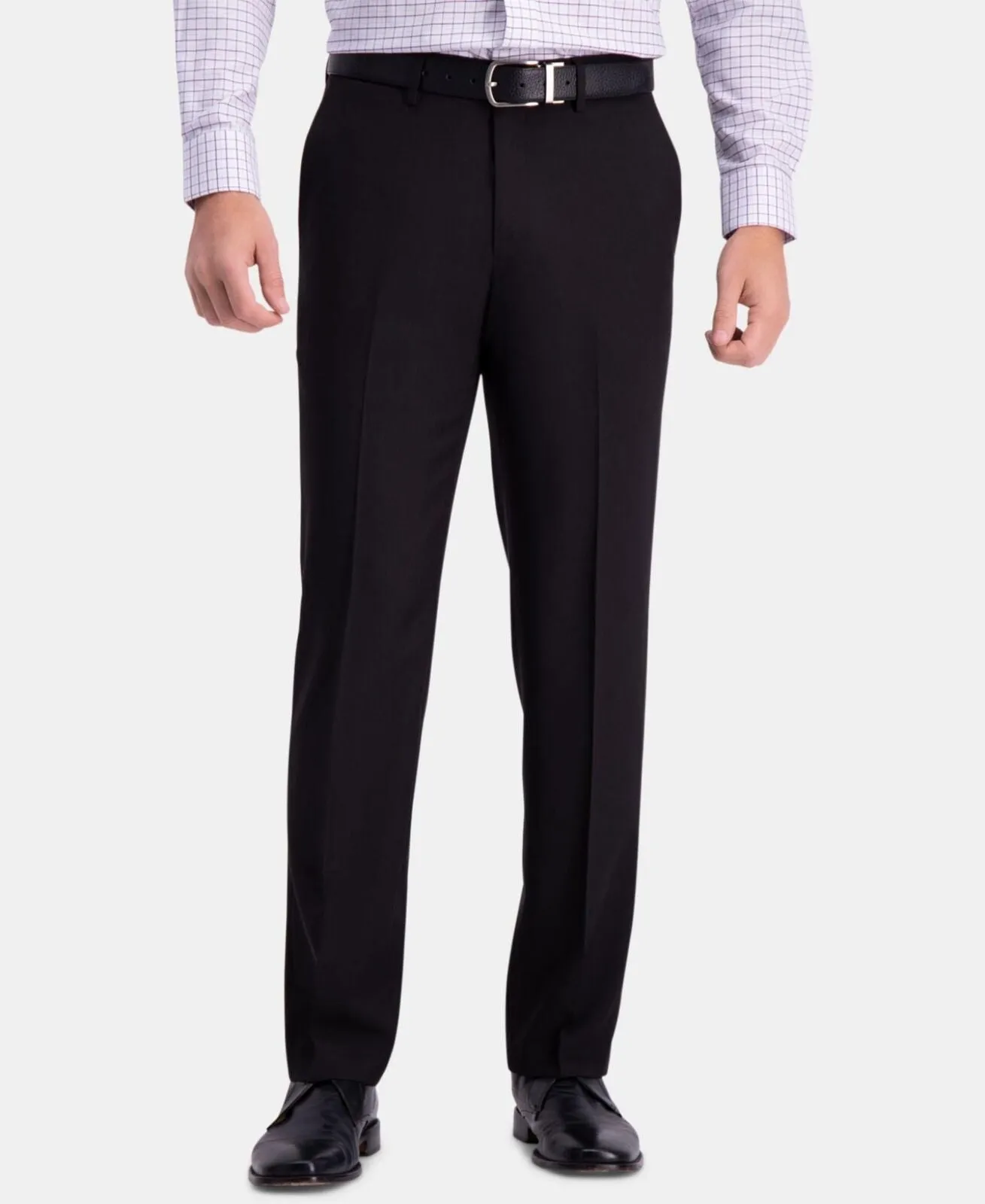 Haggar Comfort Straight-Fit 4-Way Stretch Wrinkle-Free Flat-Front Dress Pants