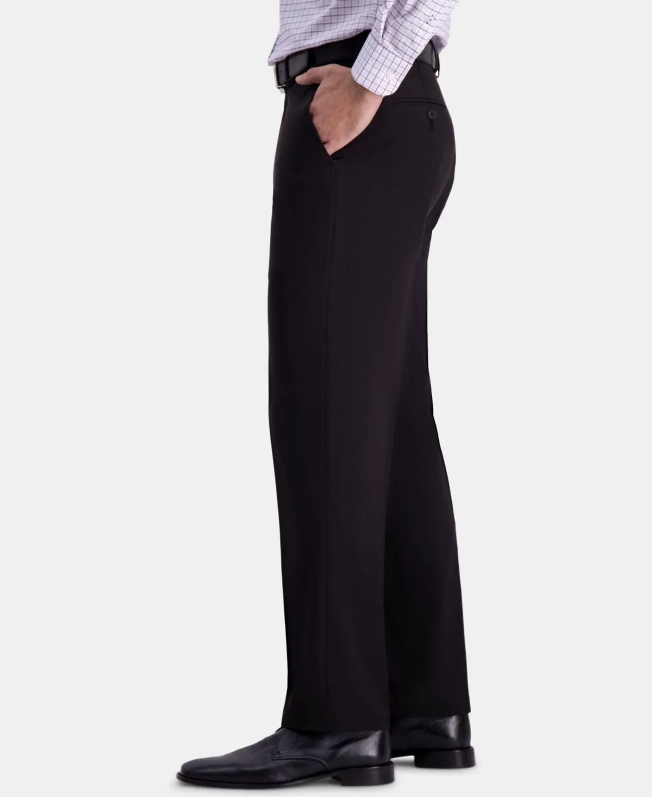 Haggar Comfort Straight-Fit 4-Way Stretch Wrinkle-Free Flat-Front Dress Pants