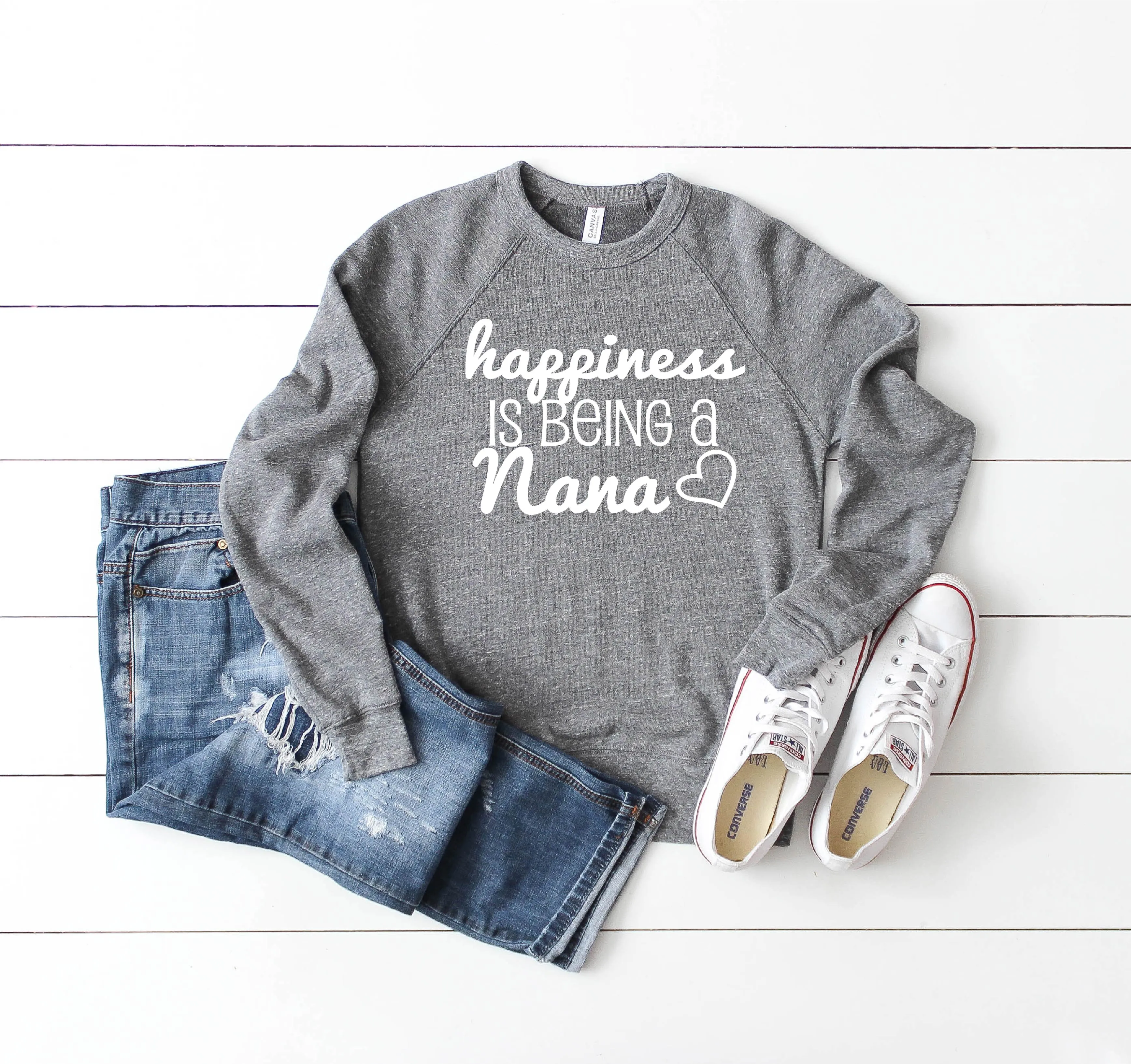 Happiness Is Being a Nana Crew Neck Sweatshirt