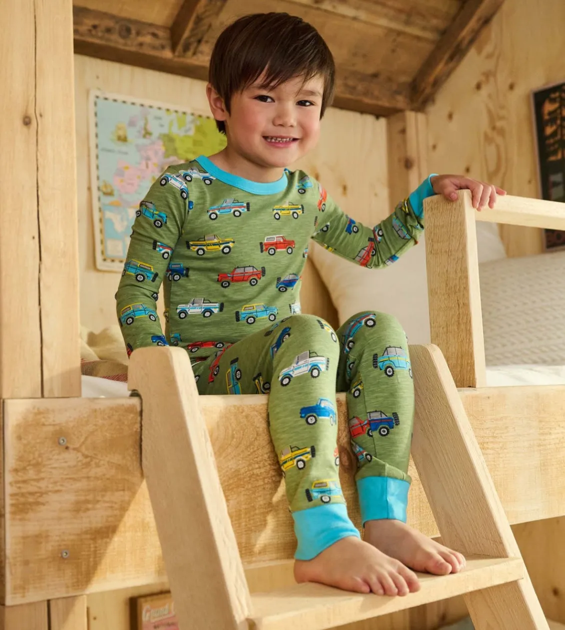 Hatley Boys “Off Roading” Print Pajamas Set: Size 2 to 8 Years
