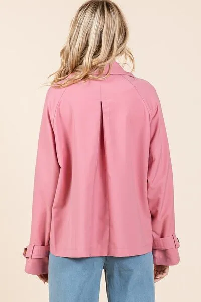 Hazel Blues® |  Mittoshop Double Breasted Long Sleeve Trench Coat Jacket