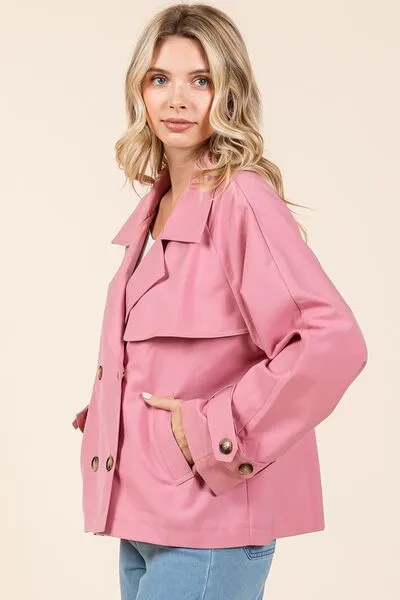 Hazel Blues® |  Mittoshop Double Breasted Long Sleeve Trench Coat Jacket
