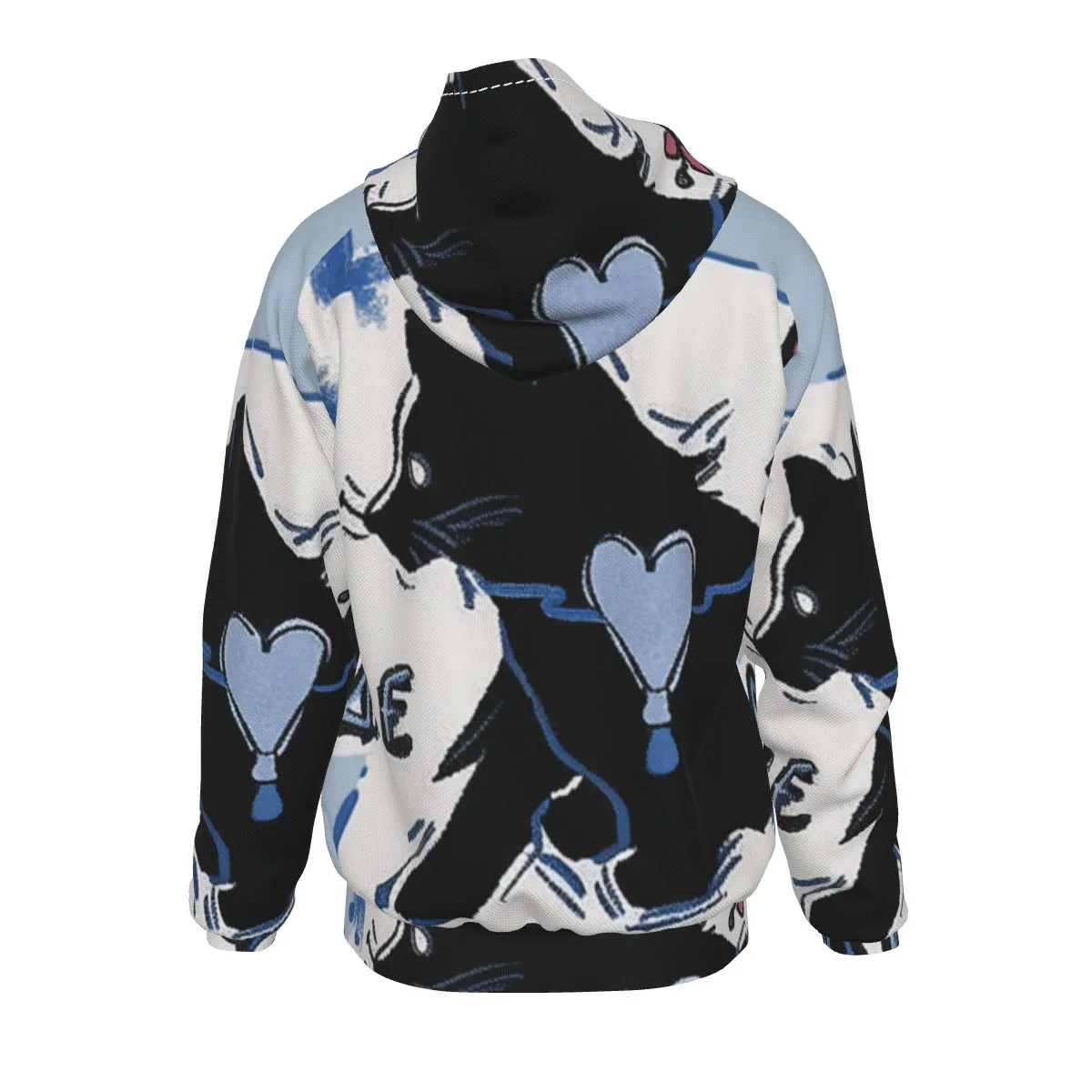 Heartbeat Men's Heavy Zip Up Hoodie With Pocket