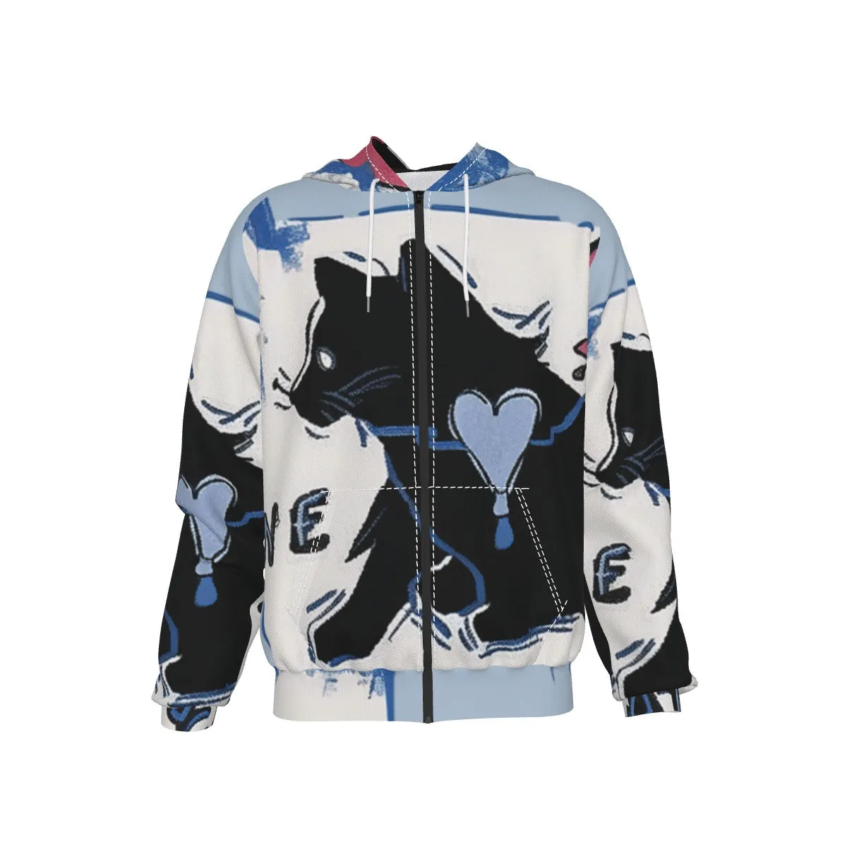 Heartbeat Men's Heavy Zip Up Hoodie With Pocket