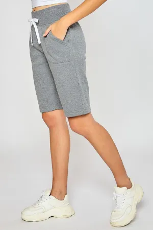 Heather Gray - Fleece Bermuda Shorts - made from fleece material to provide warmth