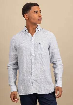 Hemd aus Leinen mit Button-Down-Kragen