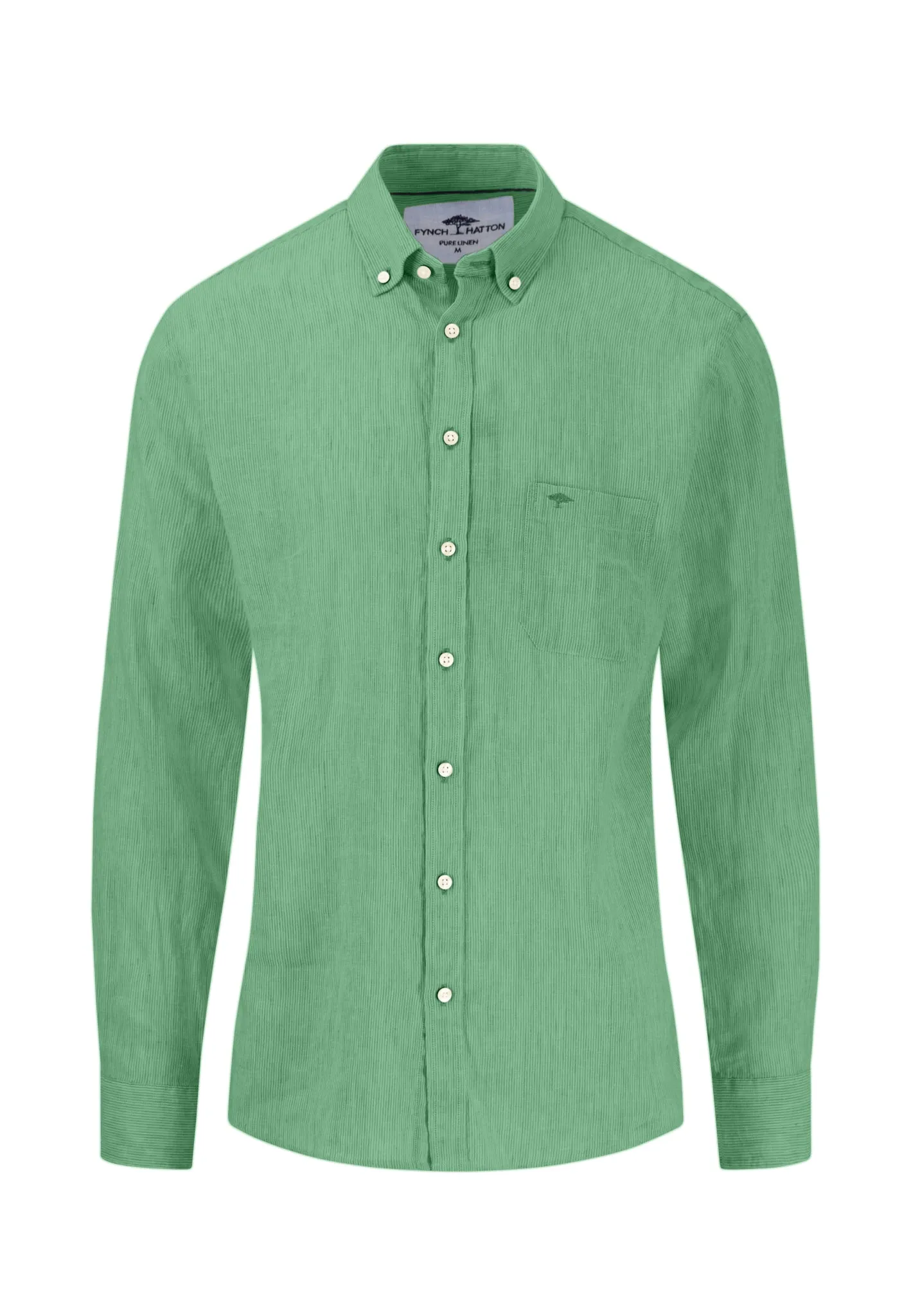 Hemd aus Leinen mit Button-Down-Kragen