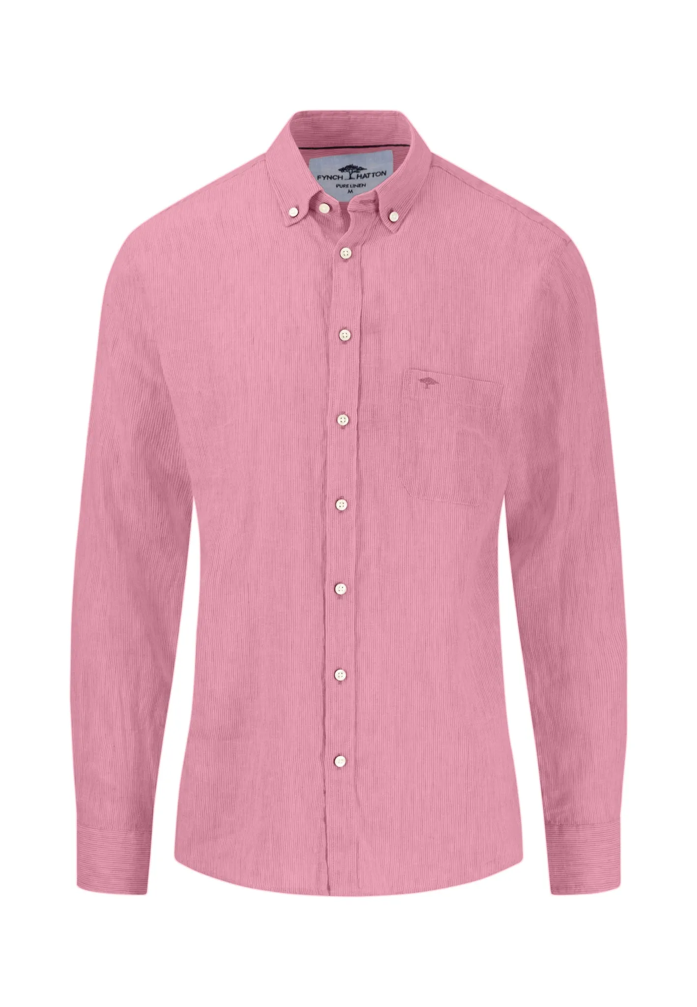 Hemd aus Leinen mit Button-Down-Kragen