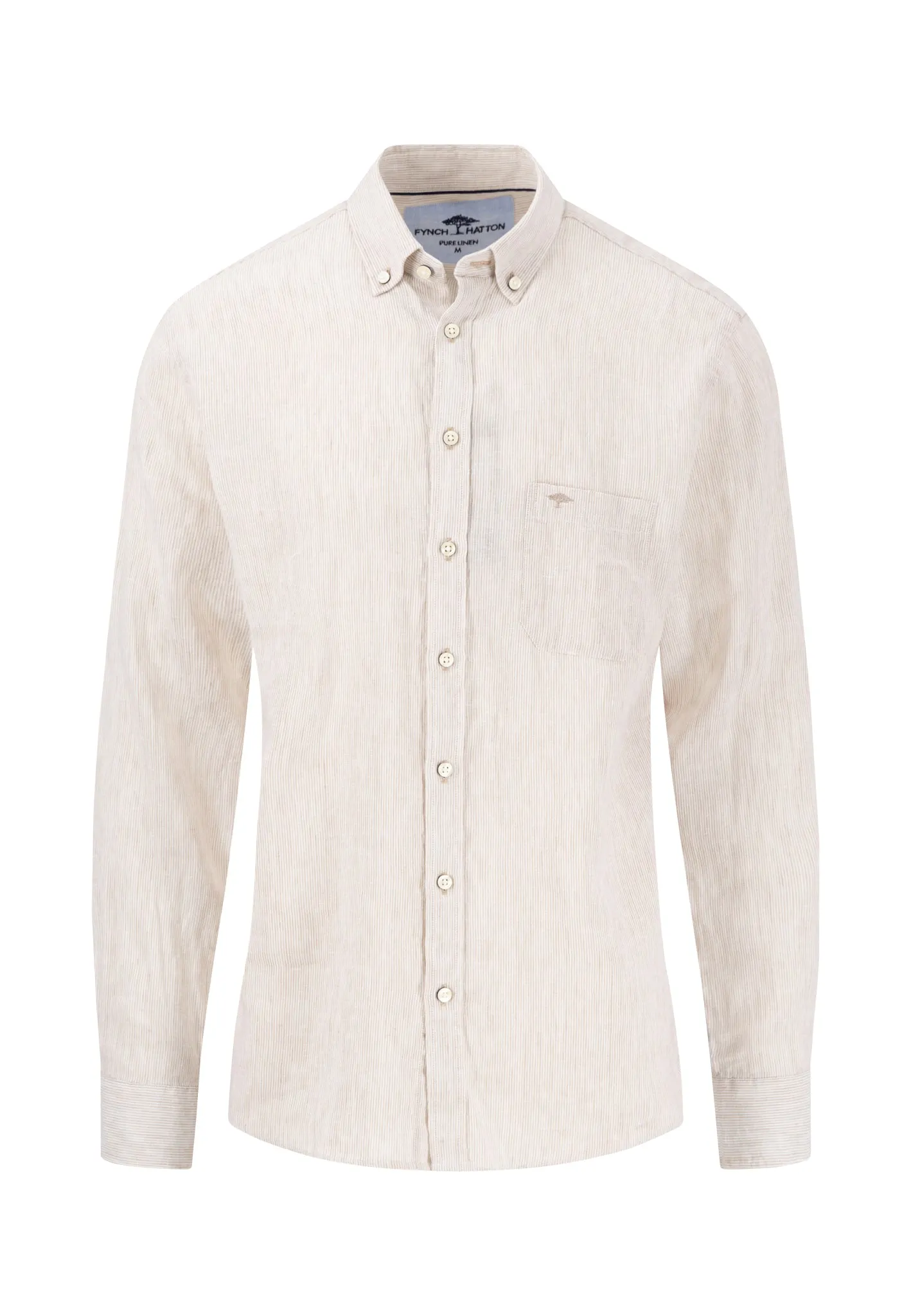 Hemd aus Leinen mit Button-Down-Kragen