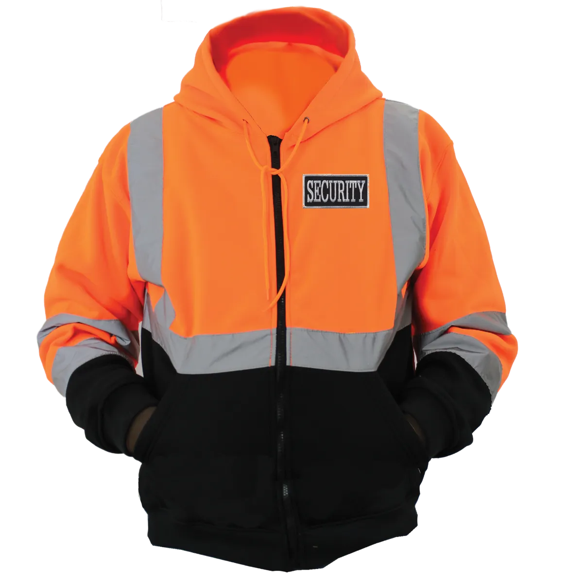 HI-VISIBILITY SAFETY THERMAL ZIPPERED HOODIE WITH ID