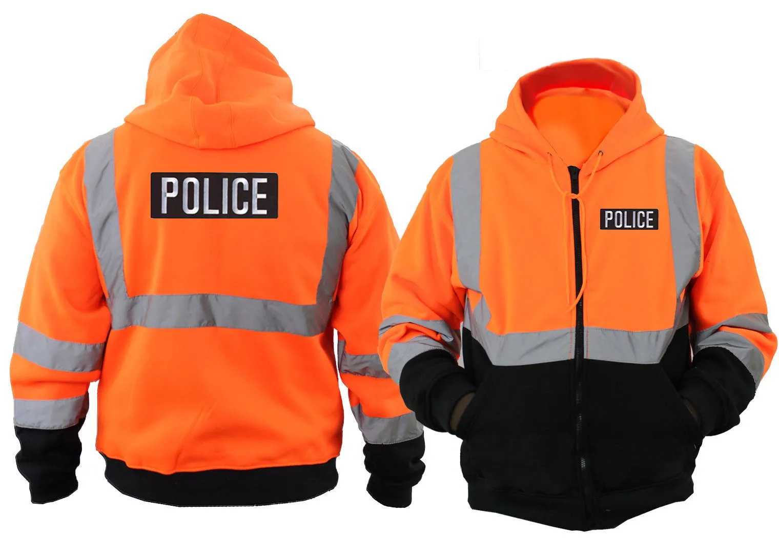 HI-VISIBILITY SAFETY THERMAL ZIPPERED HOODIE WITH ID