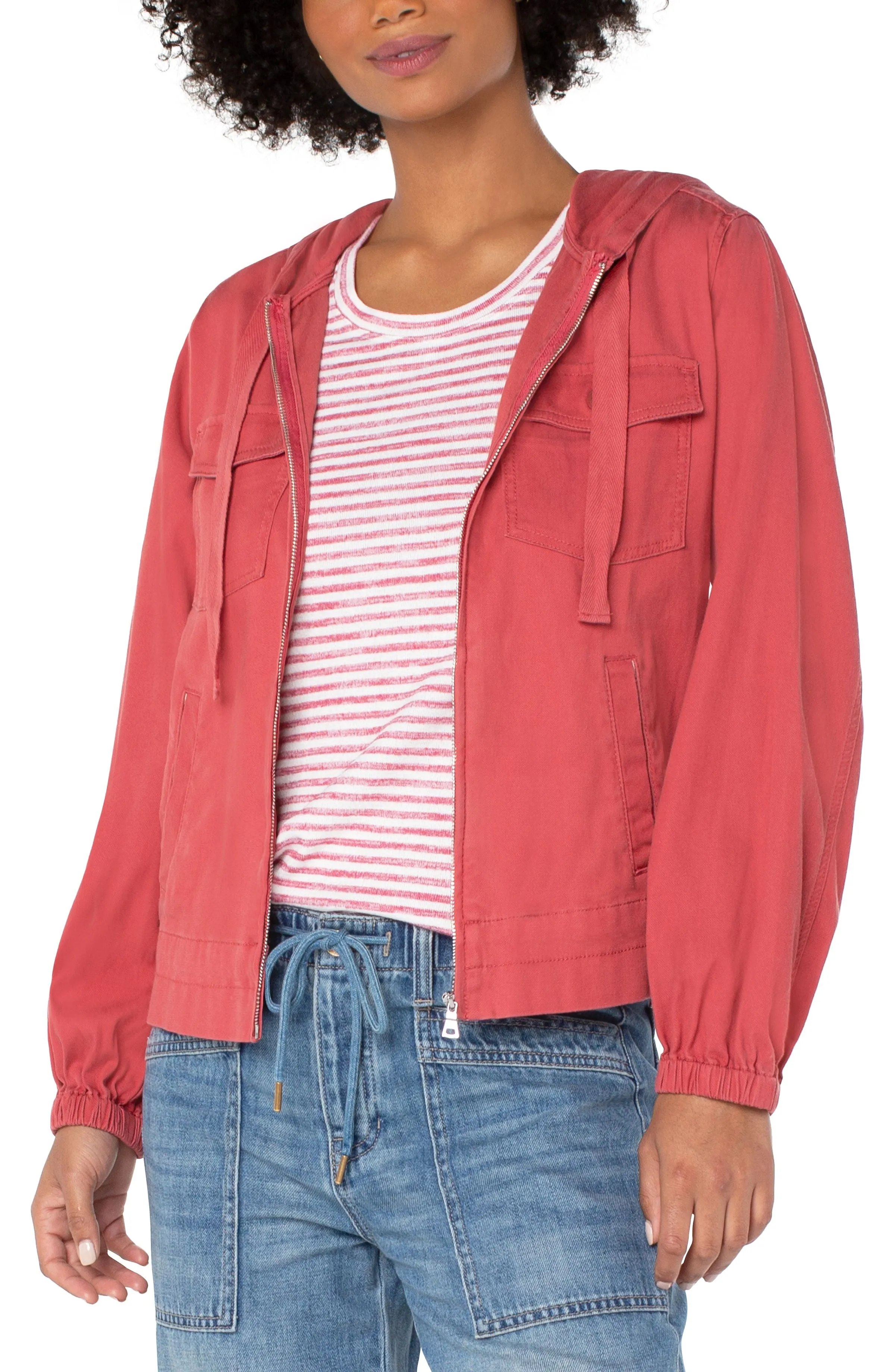 Hooded Jacket with Cinch Waist