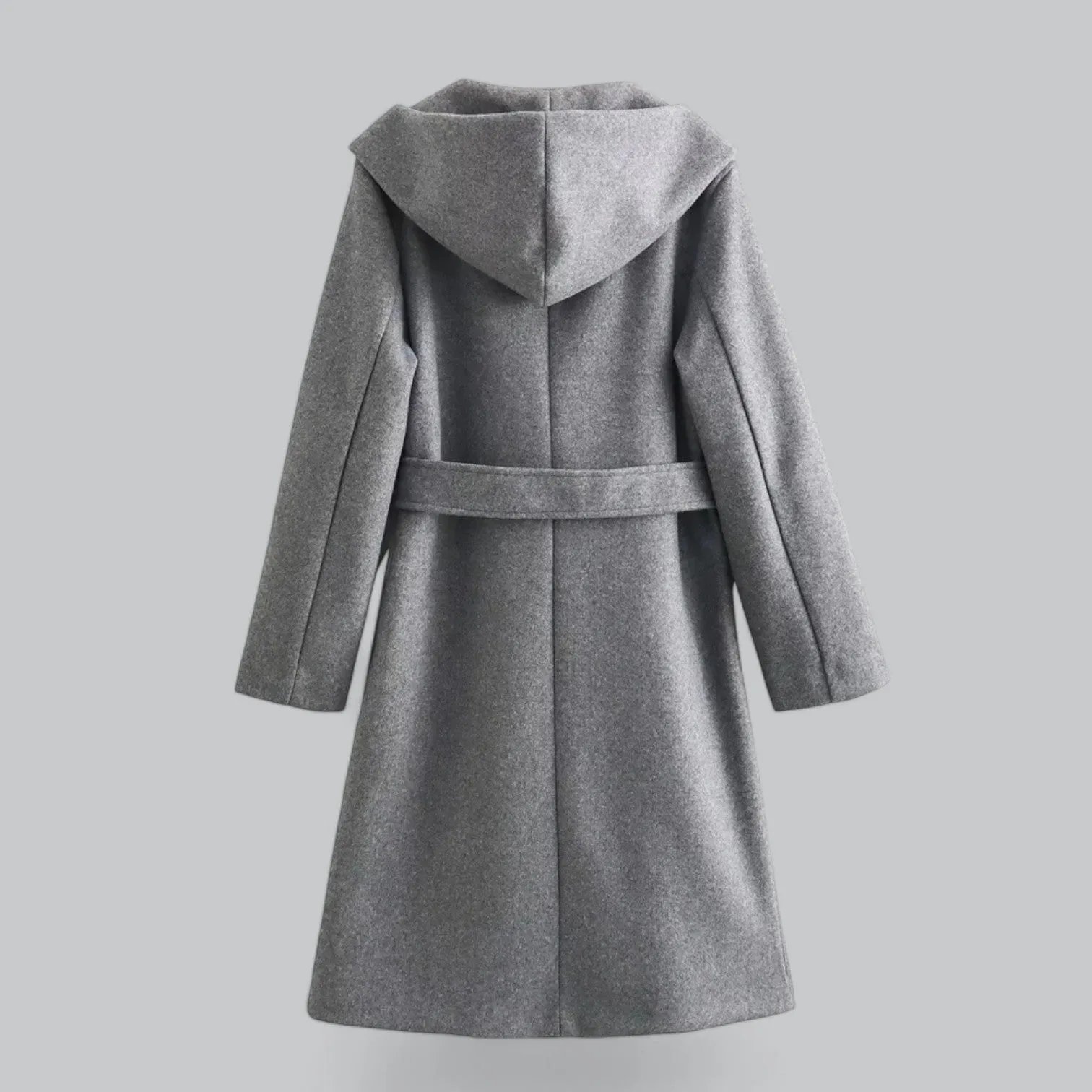 Hooded Long Trench Coat with Belt | Women's Stylish Outerwear | Water-Resistant Fabric, Adjustable Waist, and Warm Lining