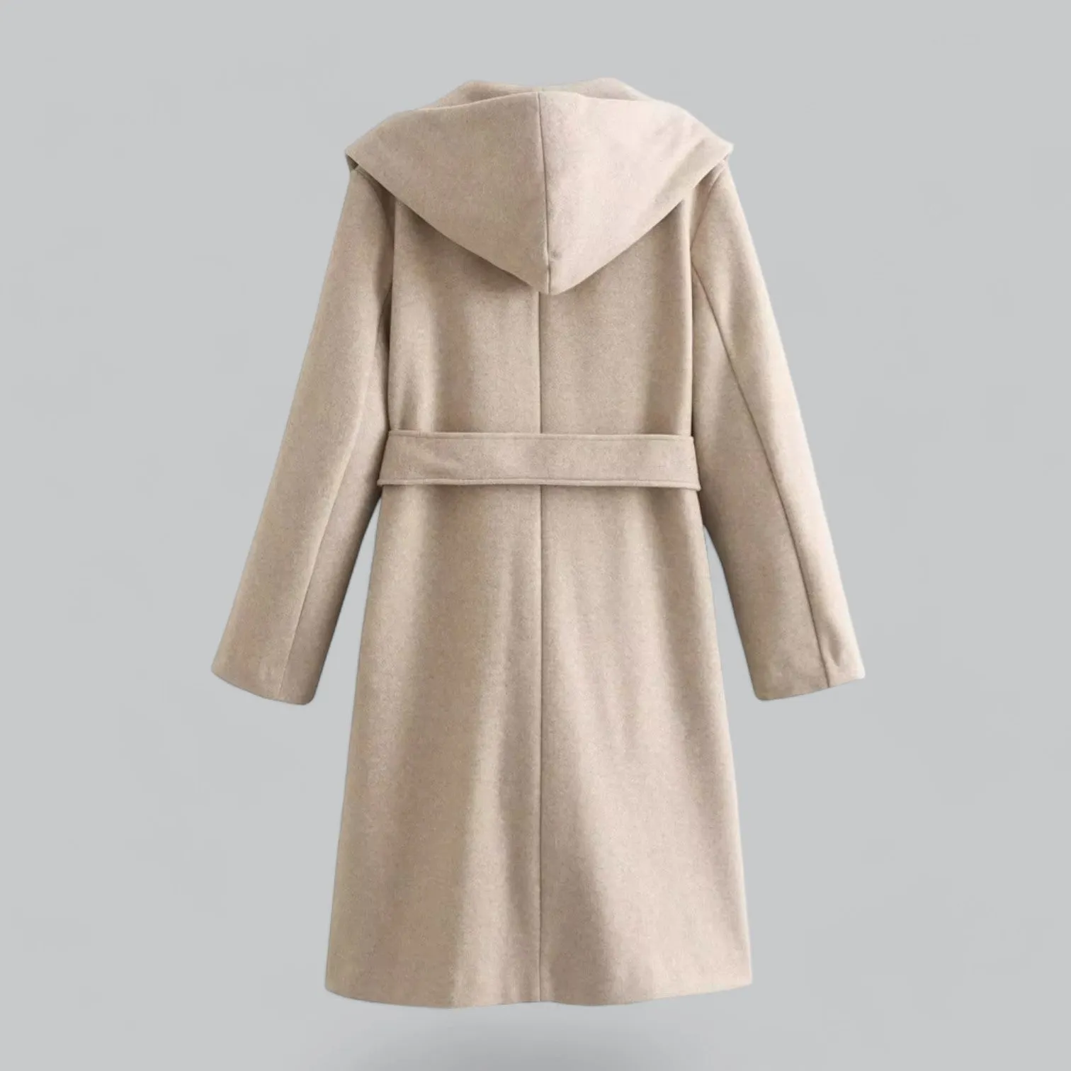 Hooded Long Trench Coat with Belt | Women's Stylish Outerwear | Water-Resistant Fabric, Adjustable Waist, and Warm Lining