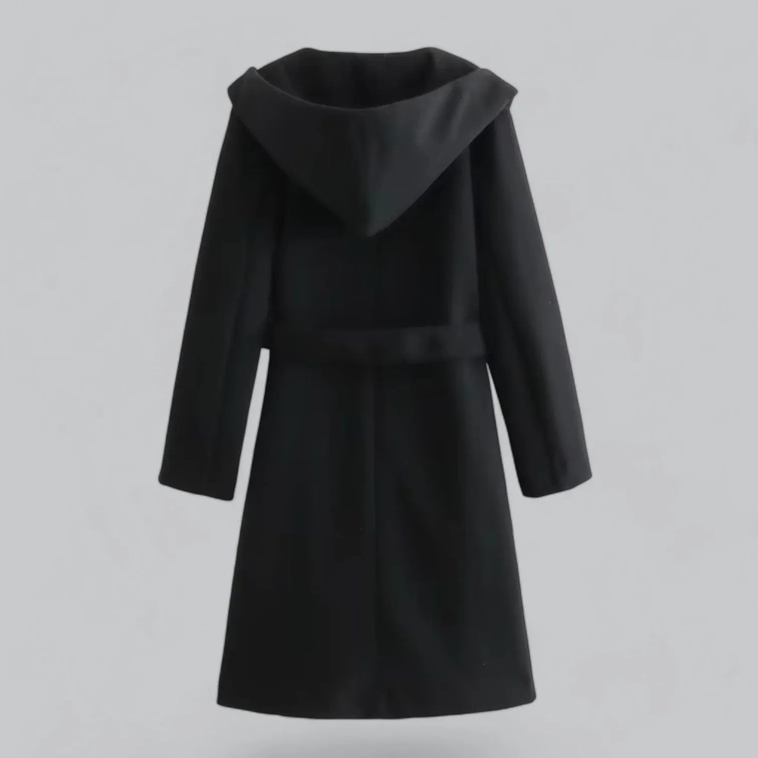 Hooded Long Trench Coat with Belt | Women's Stylish Outerwear | Water-Resistant Fabric, Adjustable Waist, and Warm Lining