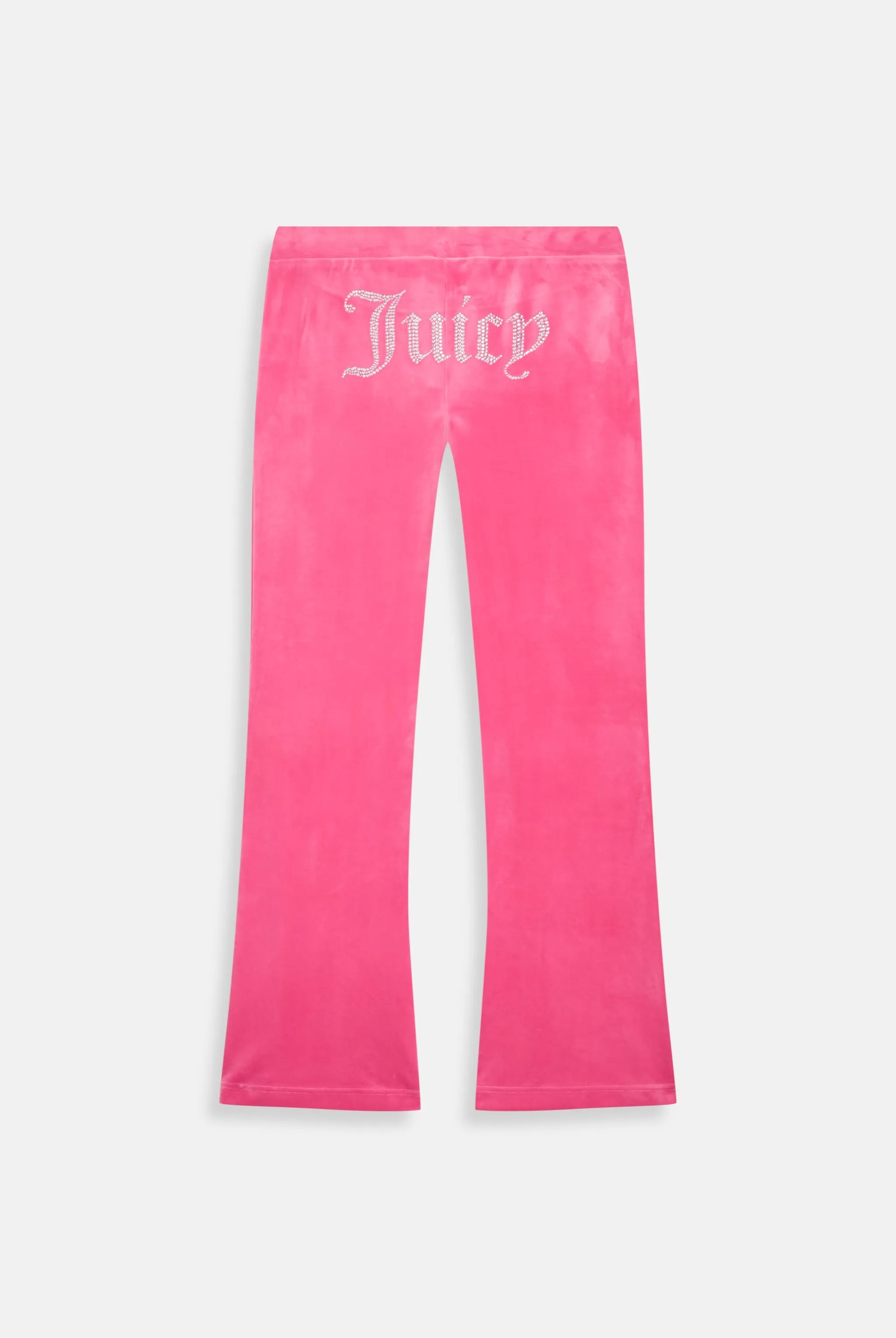 HOT PINK LOW RISE VELOUR DIAMANTÉ TRACK PANT