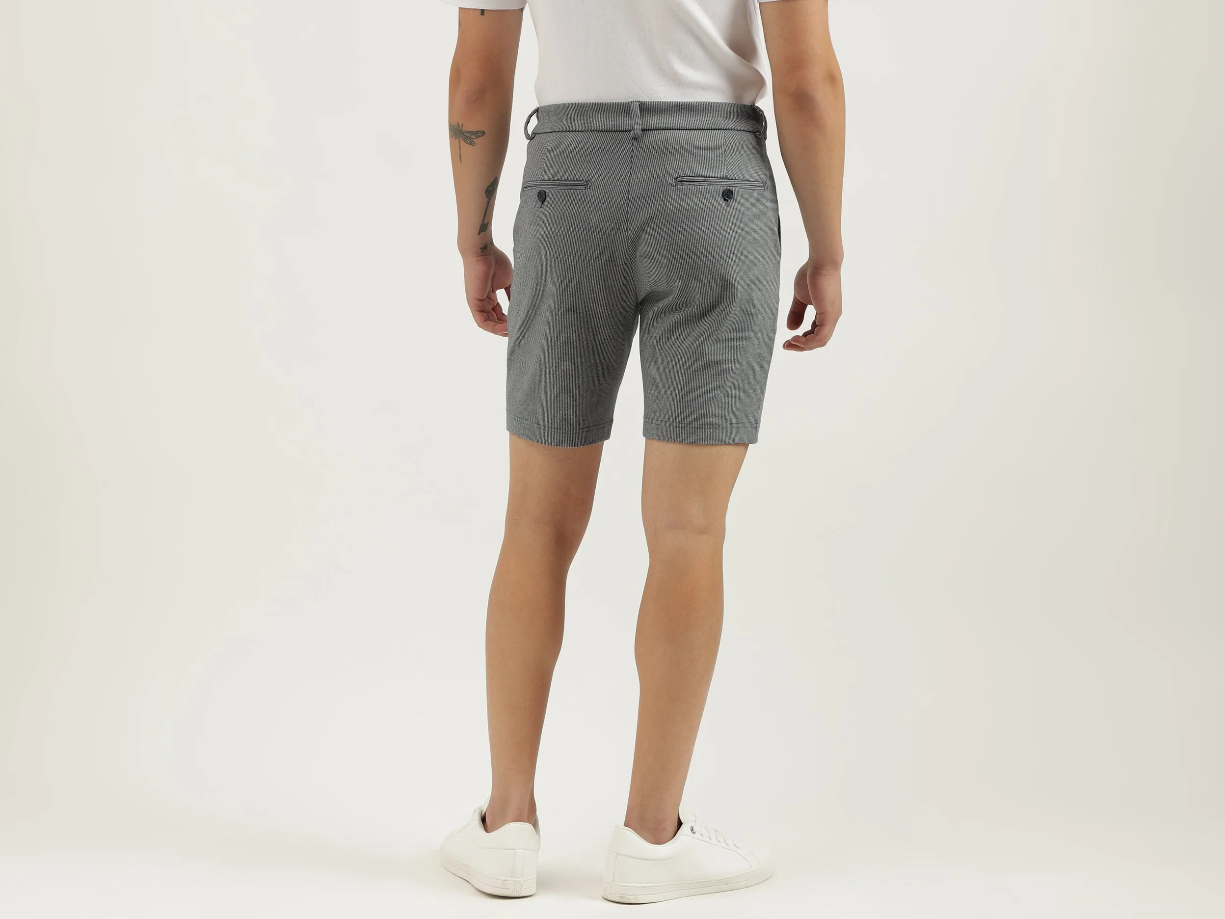 Houndstooth Slim Fit Shorts