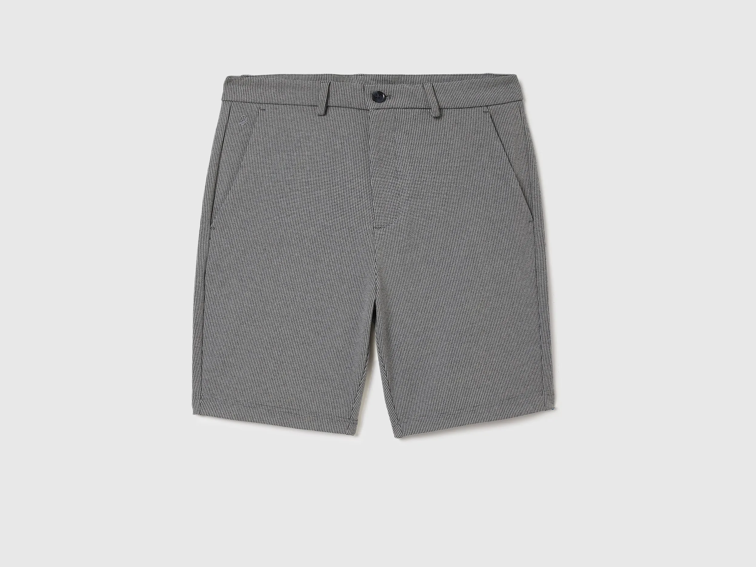 Houndstooth Slim Fit Shorts