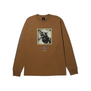 HUF 'Beware' Long Sleeve T-Shirt (Camel)