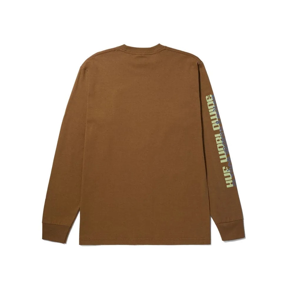 HUF 'Beware' Long Sleeve T-Shirt (Camel)