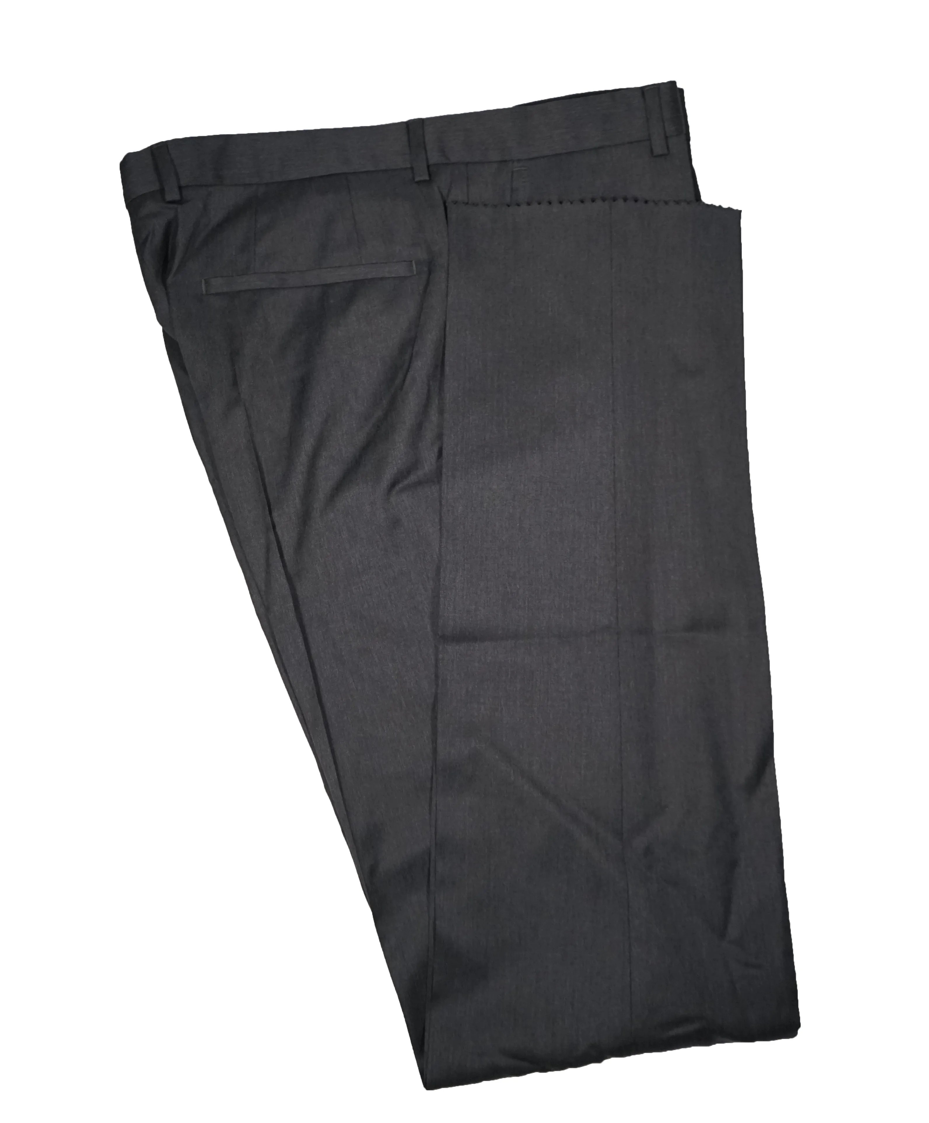 HUGO BOSS - Solid Gray Slim Flat Front Dress Pants - 35W