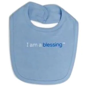 I am a blessing™ blue baby bib - 100% cotton