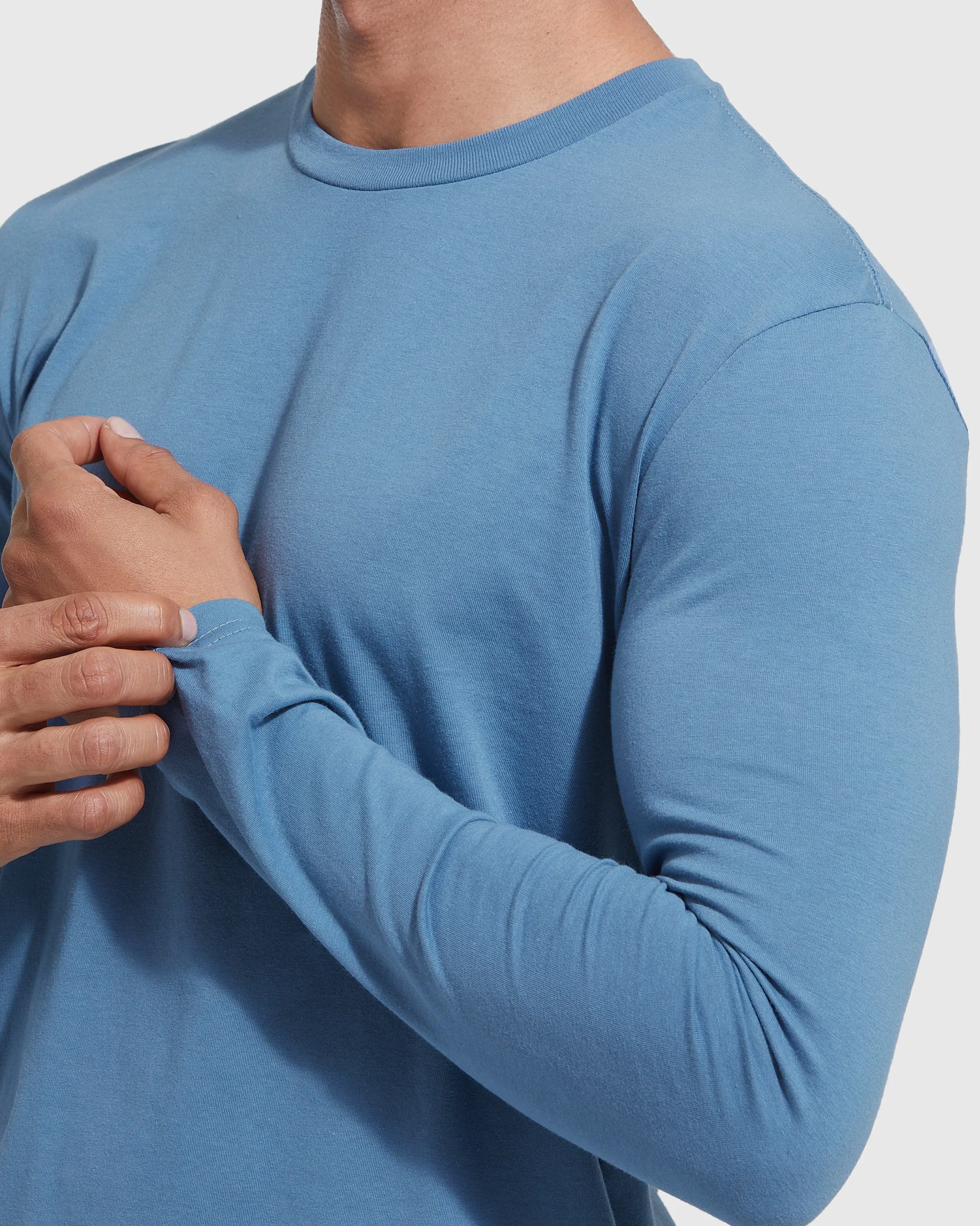 Indigo Long Sleeve Crew Neck Tee