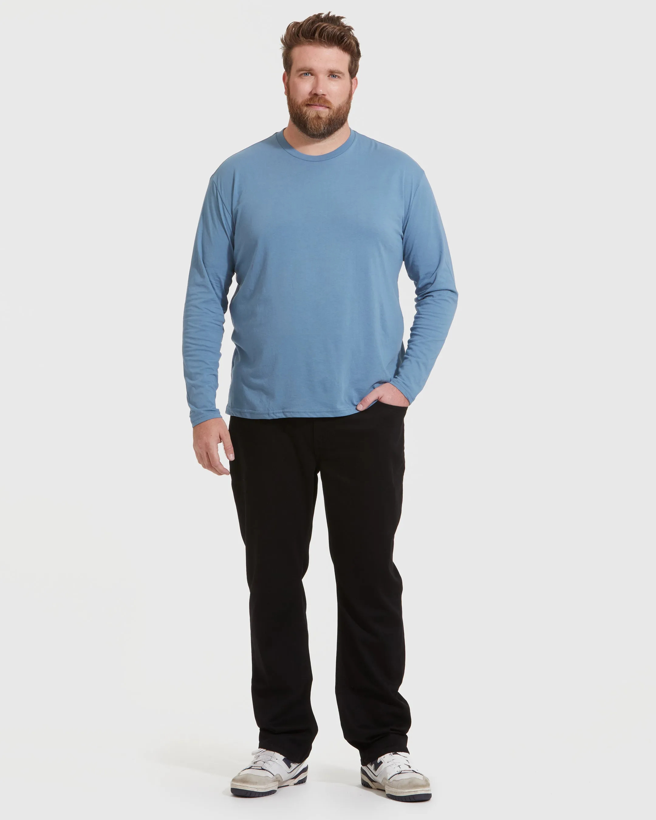 Indigo Long Sleeve Crew Neck Tee