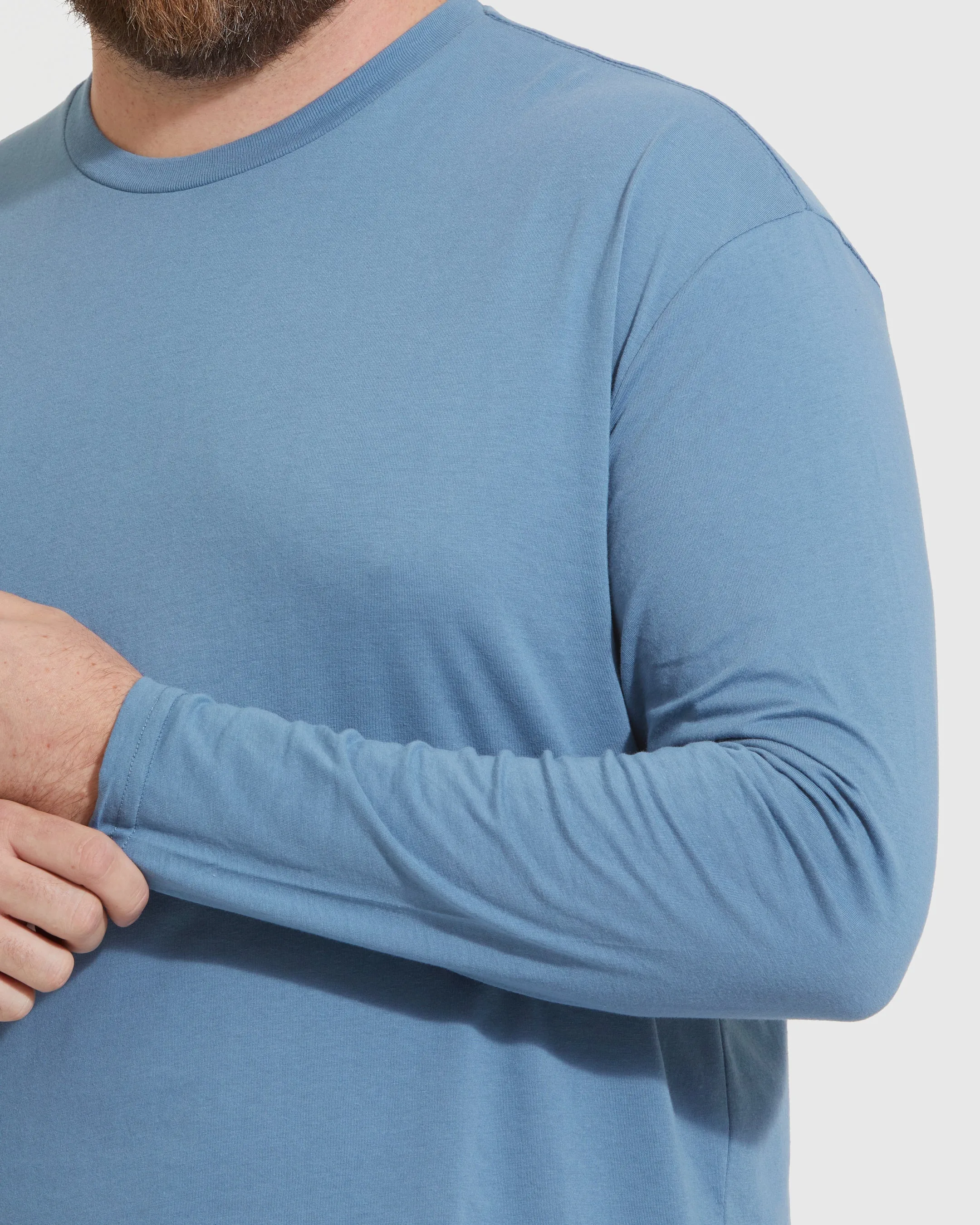 Indigo Long Sleeve Crew Neck Tee