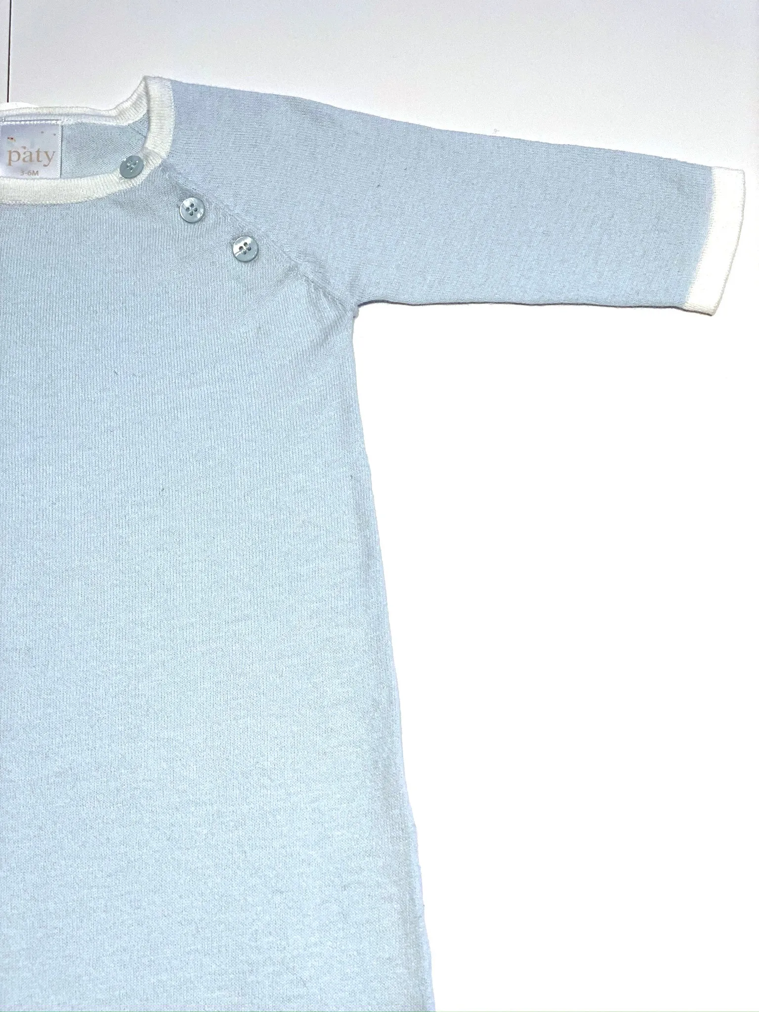Infant Sleeper- Light Blue with White Trim