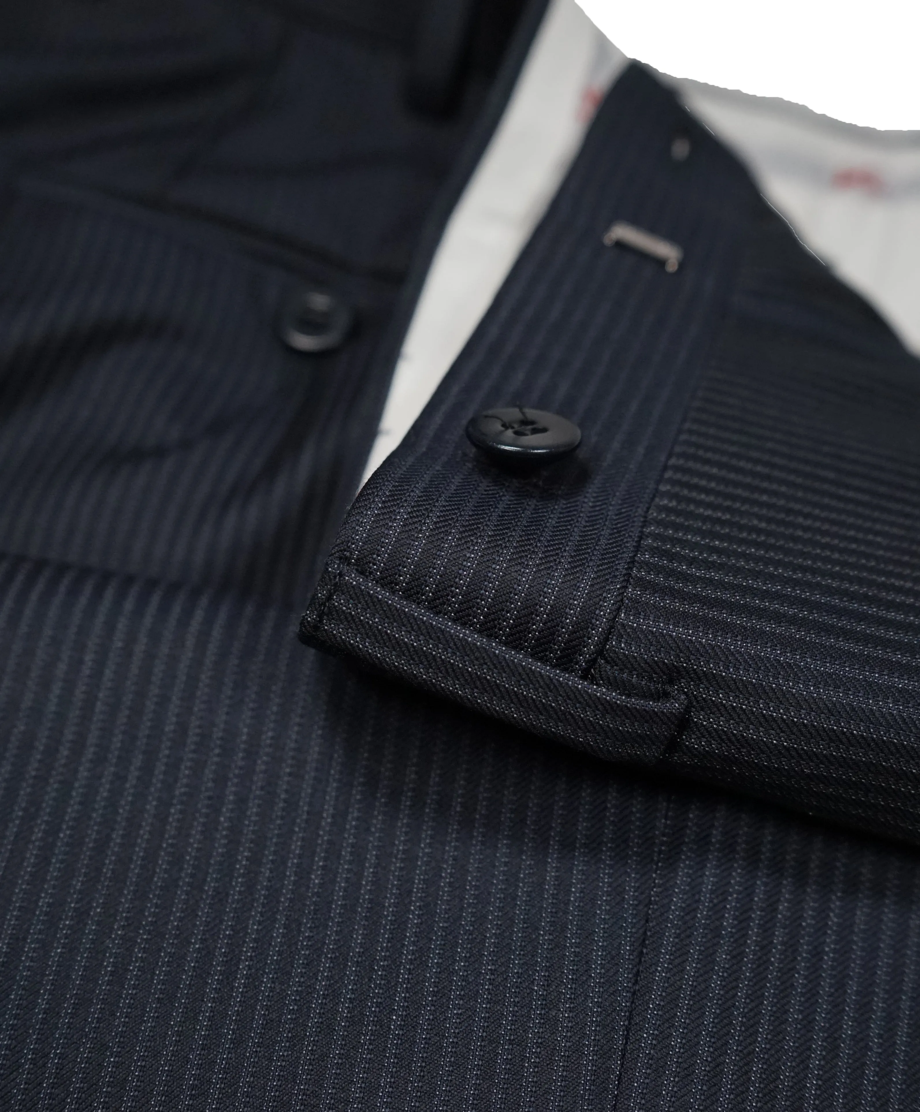 ISAIA - Navy Stripe Flat Front Dress Pants NUOVA Base “S” - 31W