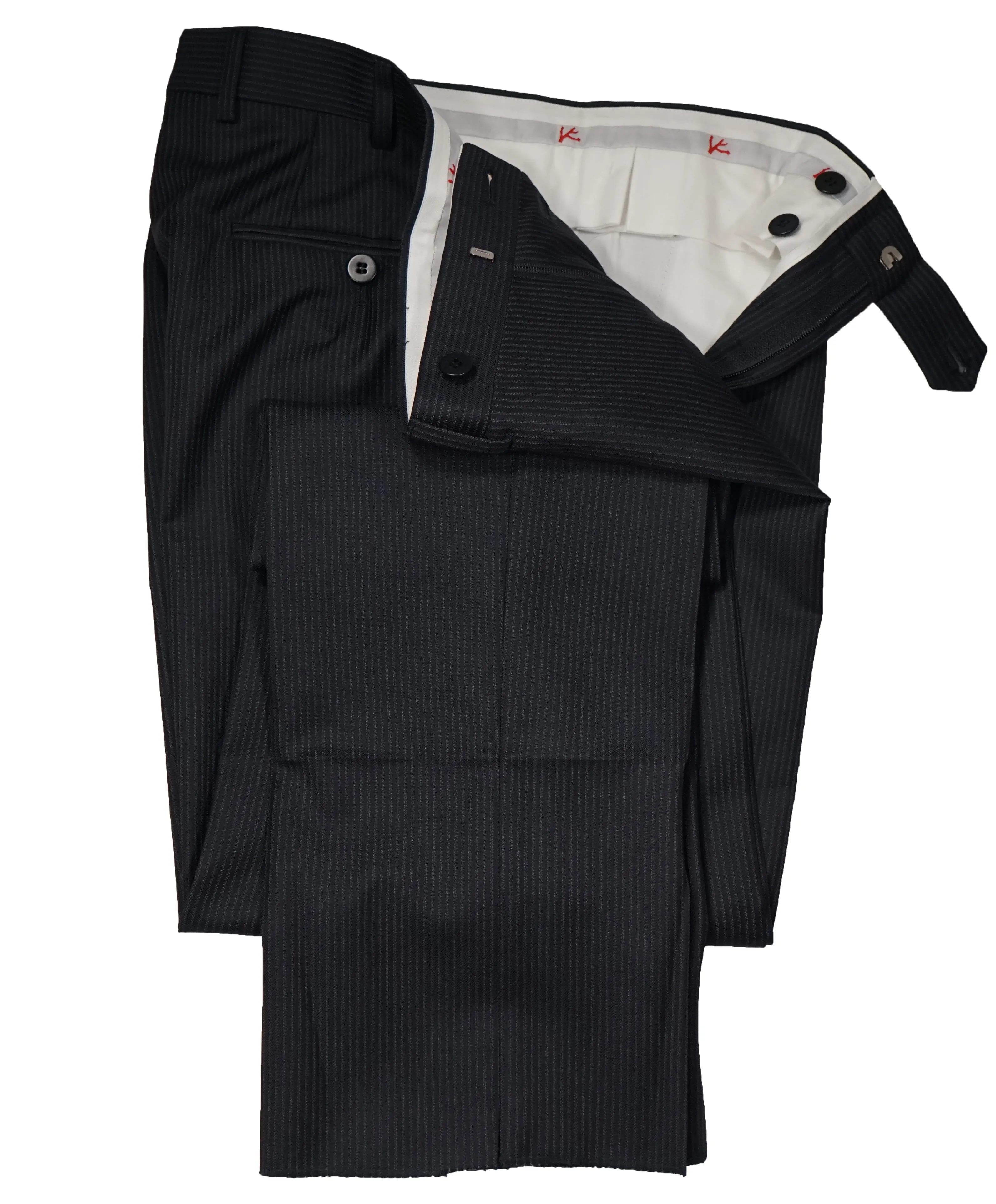 ISAIA - Navy Stripe Flat Front Dress Pants NUOVA Base “S” - 31W