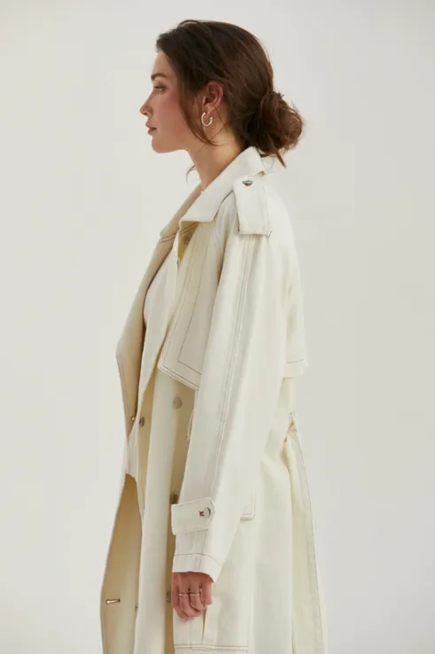 Jaylene Denim Trench Coat