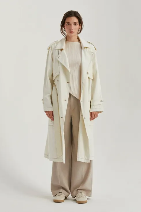 Jaylene Denim Trench Coat