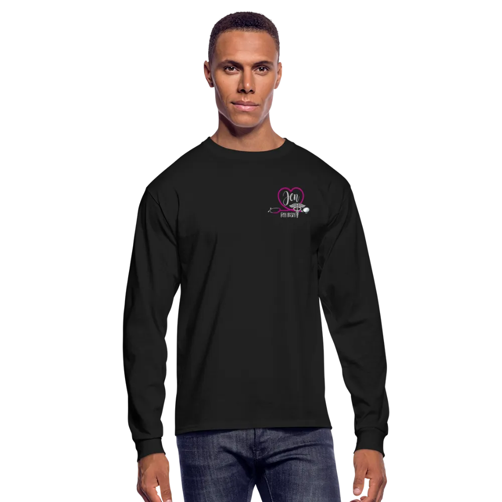 JEN RN BSN Emergency Nurse Flag Men's Long Sleeve T-Shirt
