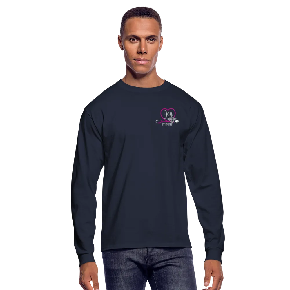 JEN RN BSN Emergency Nurse Flag Men's Long Sleeve T-Shirt
