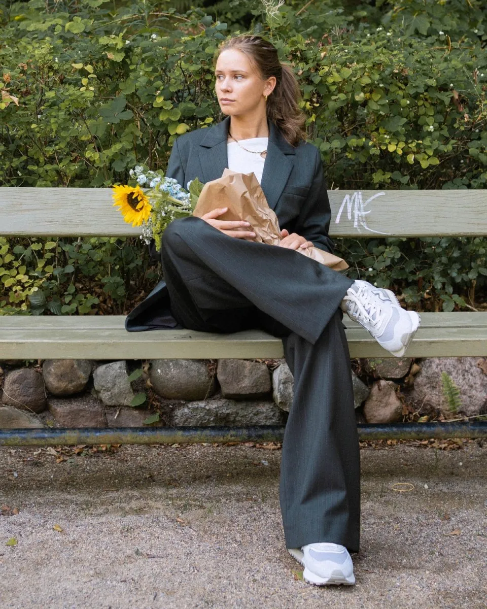 Kamarie GZ MW Pants - Dark Green Pinstripe