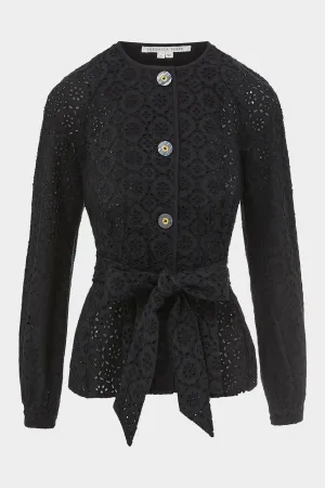 Kapnos Eyelet Jacket in Black