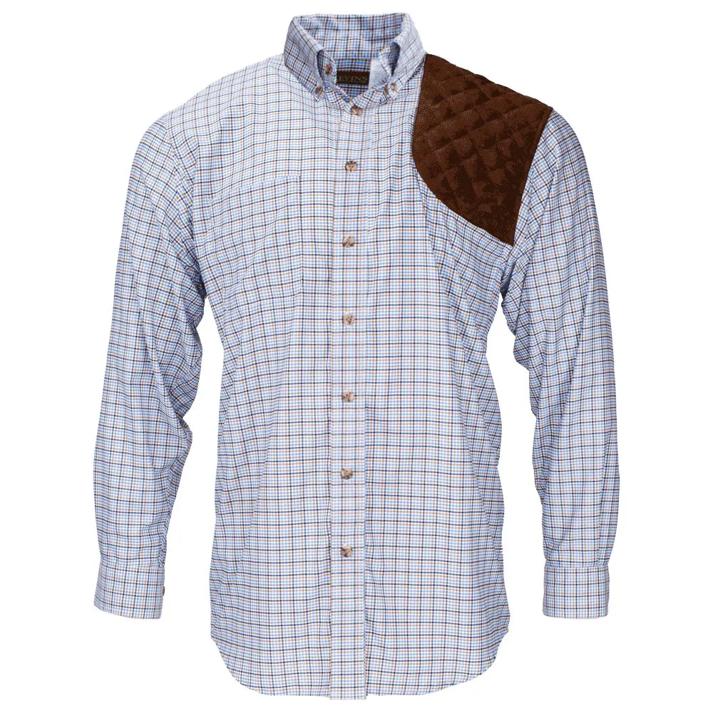 Kevin's Blue/Brown Multi Performance Tattersall Left Hand Long Sleeve Shooting Shirt