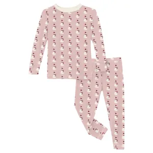 KicKee Pants Baby Rose Tiny Snowman L/S Pajama Set