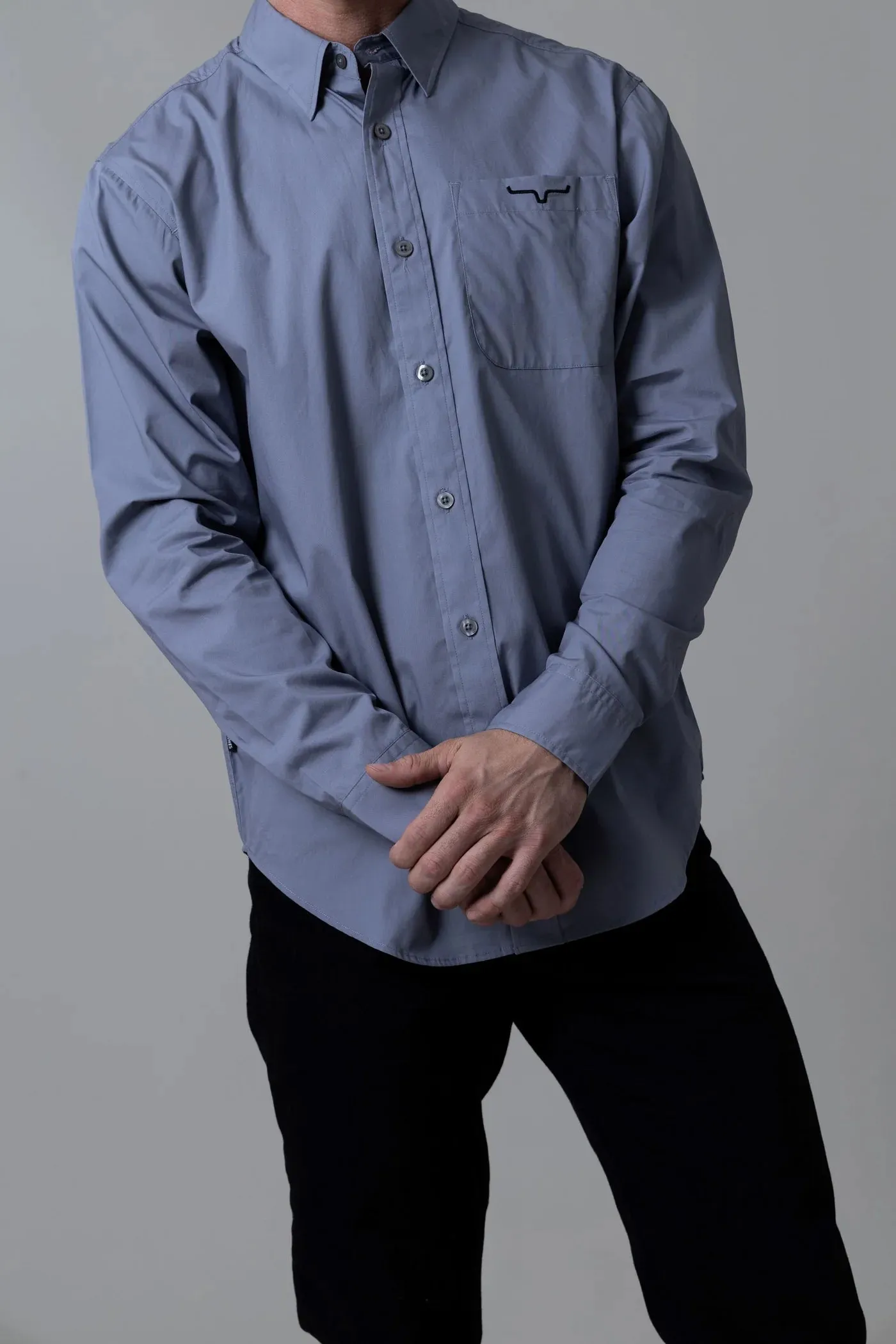 Kimes Ranch Men's KR Team Grey Long Sleeve Western Shirt
