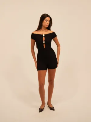 LACE BIKE SHORTS IN BLACK