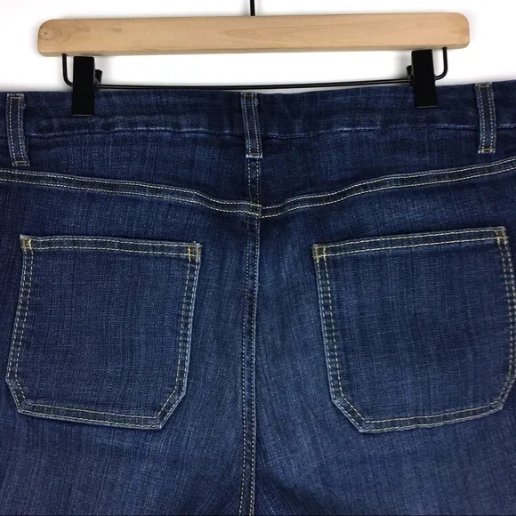 LANE BRYANT Jean Shorts Bermuda Length Dark Wash Cuff Stretch Denim Plus Size 18