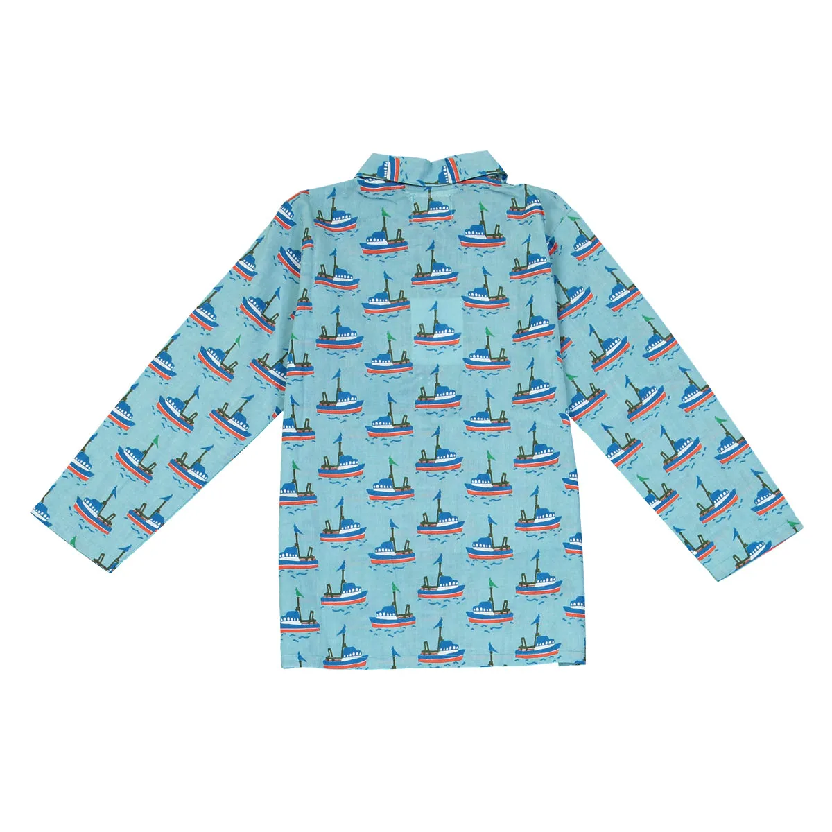 Le Petit Lucas DuTertre Boy's Boats Cotton PJ Set