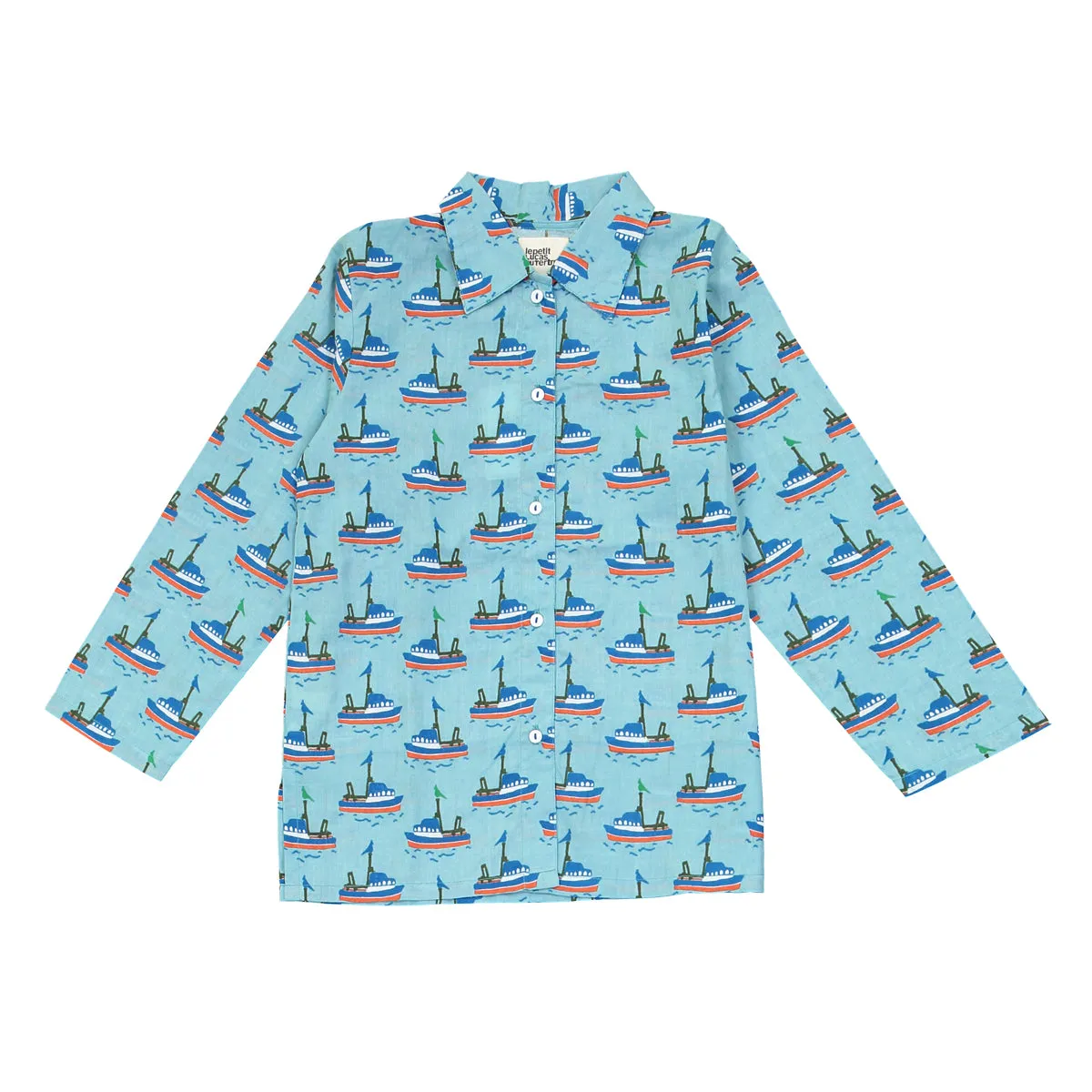 Le Petit Lucas DuTertre Boy's Boats Cotton PJ Set