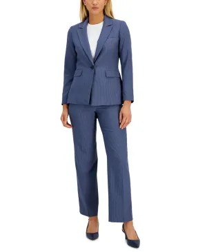 Le Suit Women's Pinstripe Slim Fit Suit Pants 50040831 Blue / Gray 10