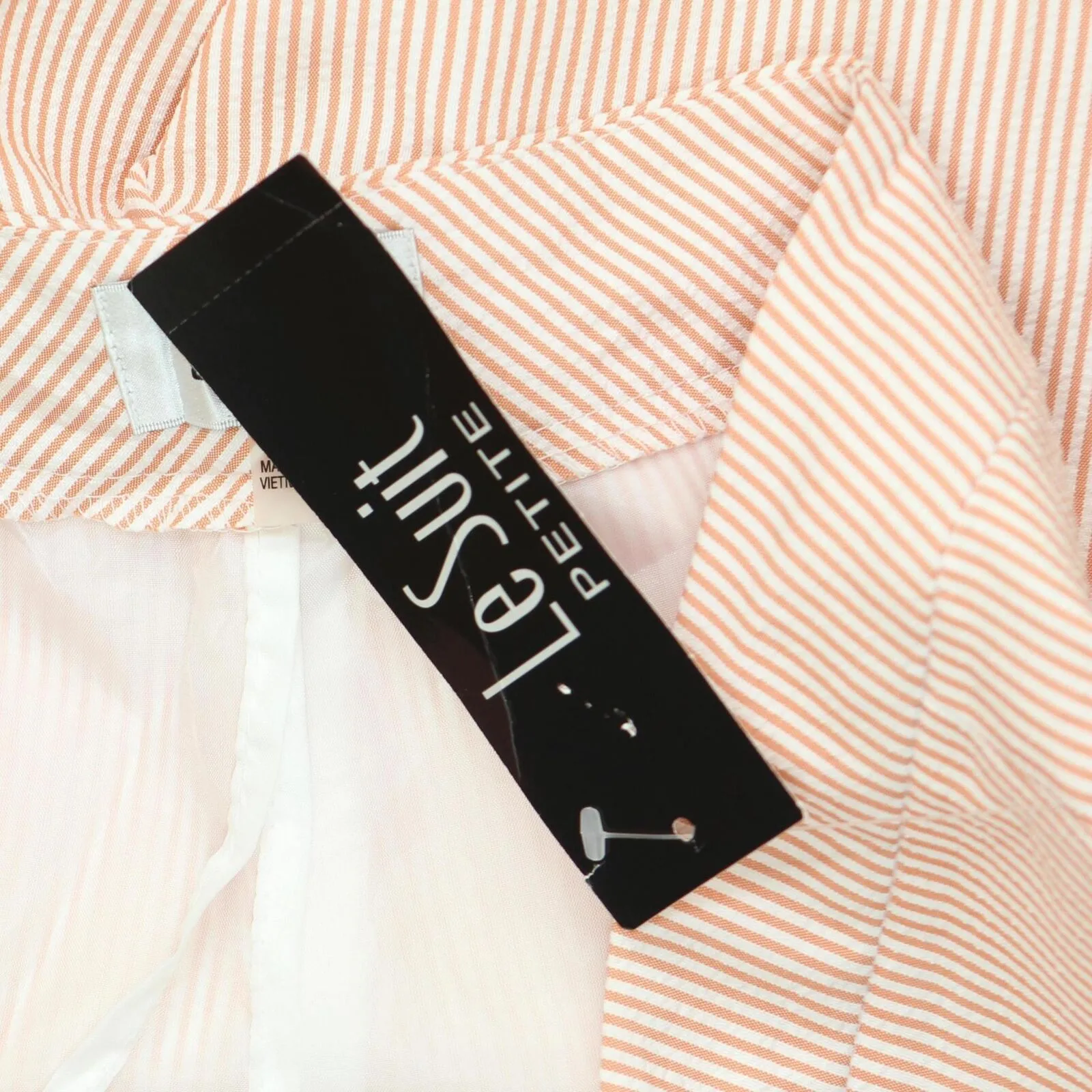 Le Suit Womens Pinstripe Suit Pant Pants 50039304 Apricot Orange / White 2P
