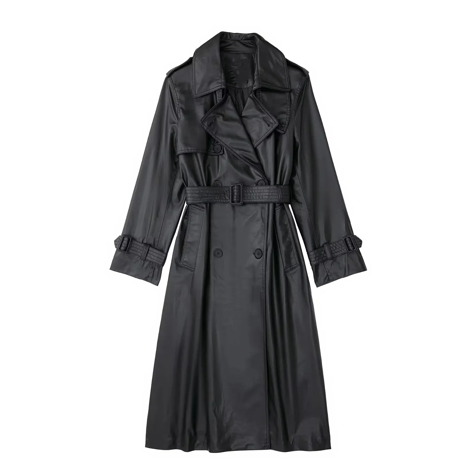 Lena Leather Trench Coat