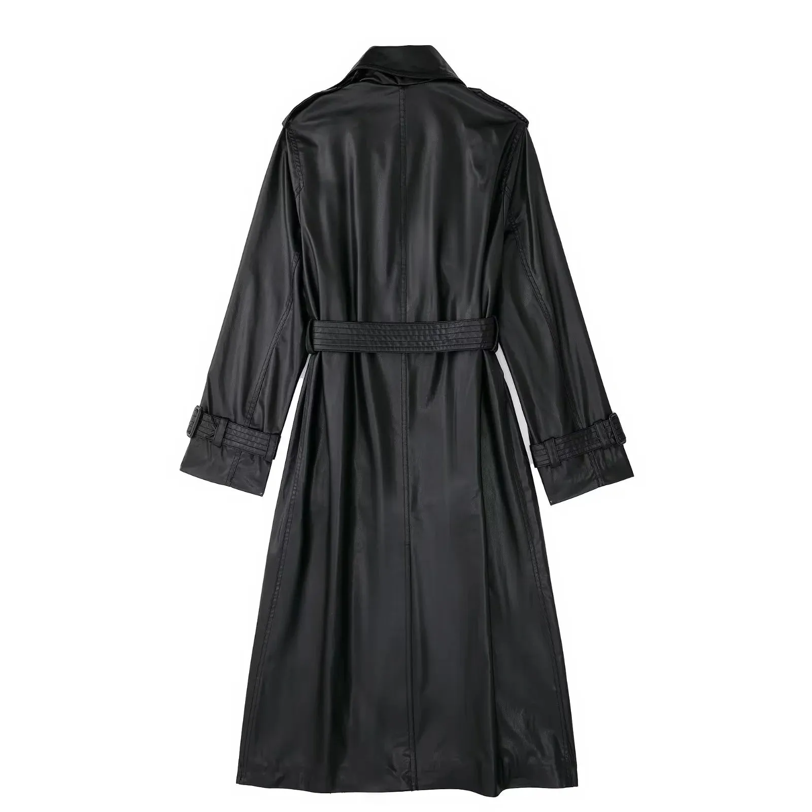 Lena Leather Trench Coat