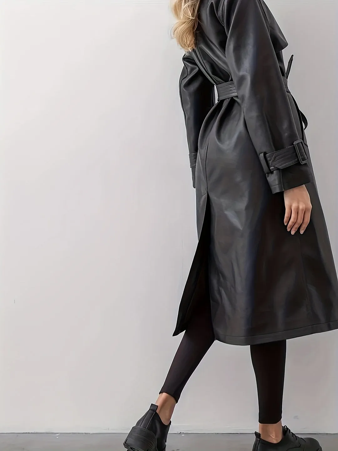 Lena Leather Trench Coat